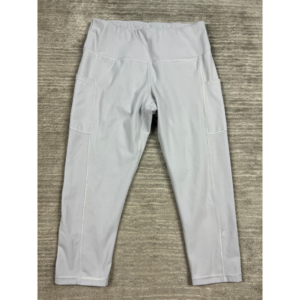 IUGA Leggings Womens M Lavender Grey Fleece Lined High Waist‎ Capri Side Pockets